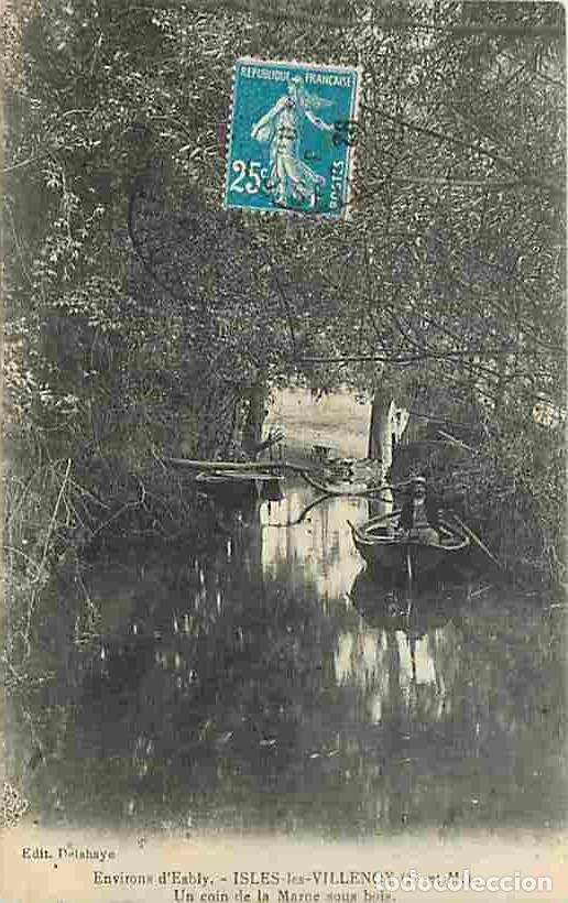 Postkarten: France - 77 - Isles les Villenoy - Un coin de la Marne sous Bois - Anim&eacute;e - Barque - Oblit&eacute;ration ro