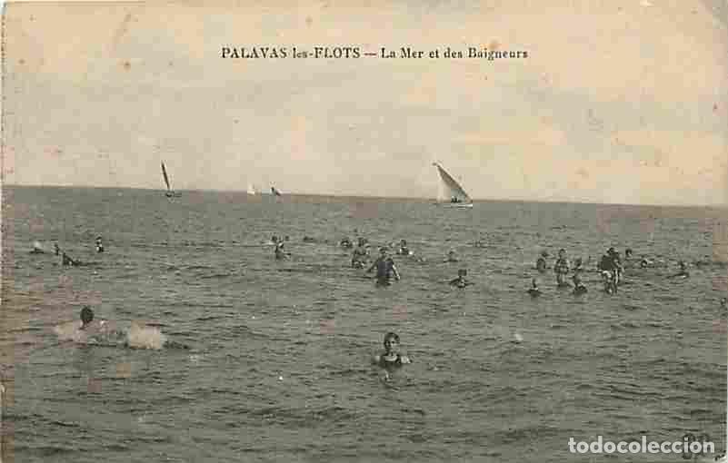 Postais: France - 34 - Palavas les Flots - La Mer et des Baigneurs - Anim&eacute;e - Voyag&eacute;e en 1928 - Correspondanc