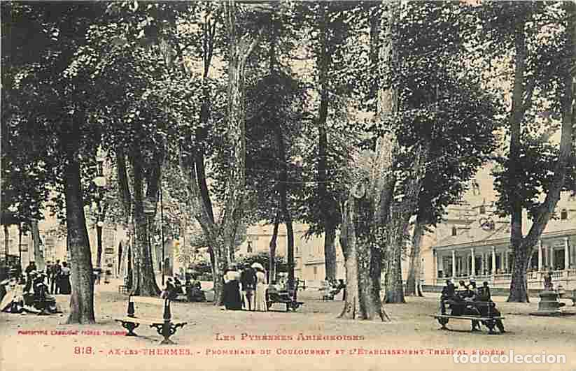 Postales: France - 09 - Ax les Thermes - Promenade du Couloubret et l'Etablissement Thermal Mod&egrave;le - Anim&eacute;e -