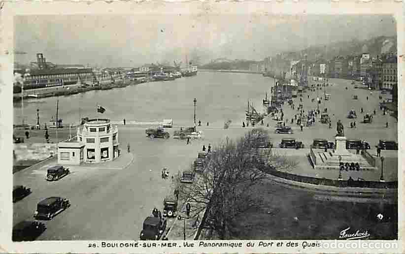 Postales: France - 62 - Boulogne sur Mer - Vue panoramique du Port et des Quais - Anim&eacute;e - Automobiles - Attel