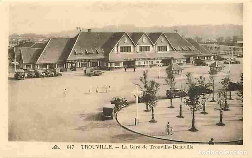 Postais: France - 14 - Trouville - La Gare de Trouville-Deauville - Anim&eacute;e - Automobiles - Horloge - CPA - Vo
