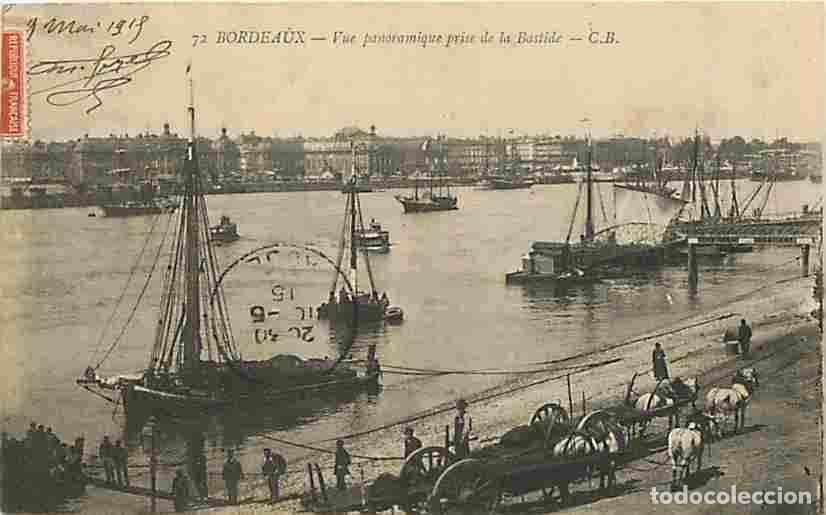 Postales: France - 33 - Bordeaux - Vue panoramique sur la Bastide - Anim&eacute;e - Attelage de Chevaux - Oblit&eacute;ratio