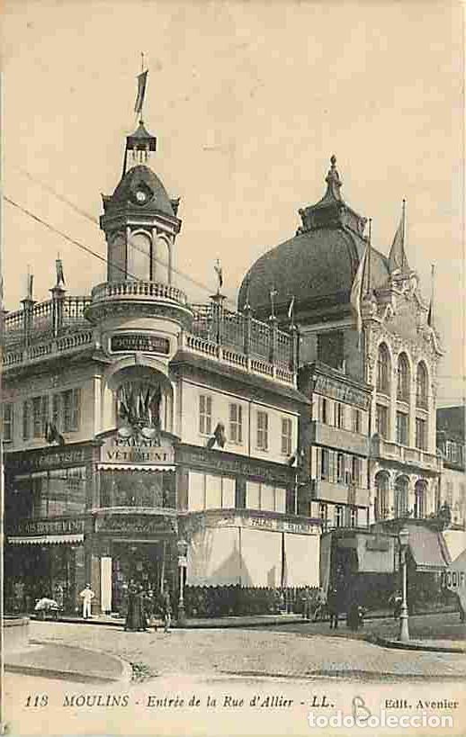 Postkarten: France - 03 - Moulins - Entr&eacute;e de la Rue d'Allier - Anim&eacute;e - Commerces - Oblit&eacute;ration ronde de 1919
