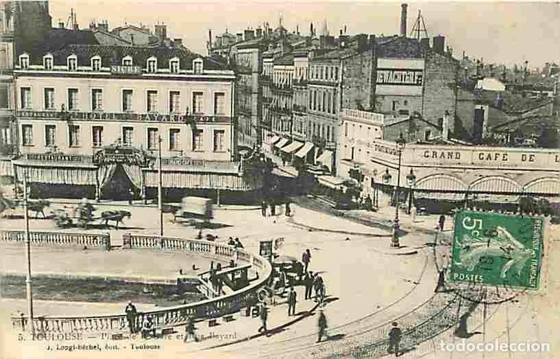 Postcards: France - 31 - Toulouse - Place de la Gare et Rue Bayard - Anim&eacute;e - Attelage de Chevaux - Commerces -