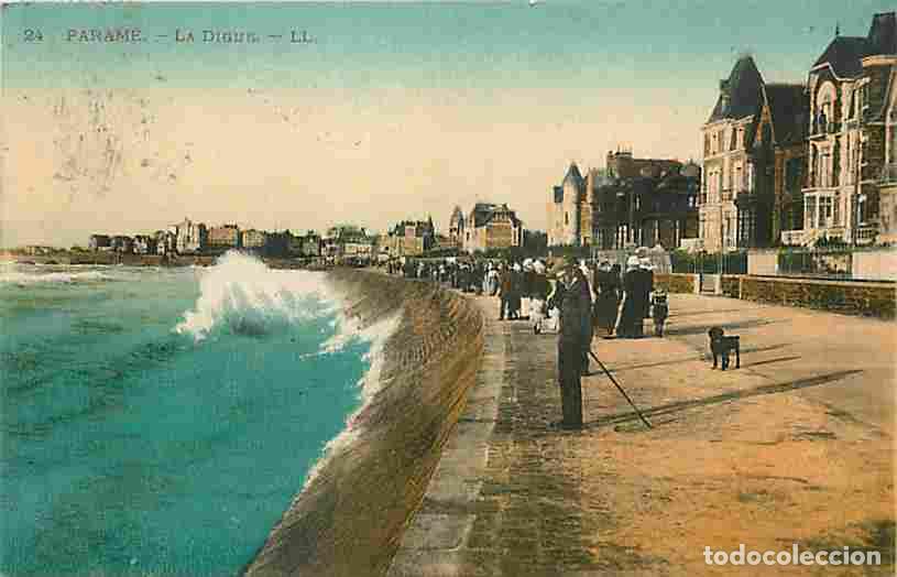 Postcards: France - 35 - Param&eacute; - La Digue - Anim&eacute;e - Coloris&eacute;e - Oblit&eacute;ration ronde de 1922 - Correspondance -
