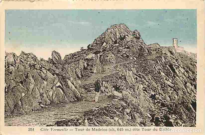 Postales: France - 66 - Collioure - Cote Vermeille - Tour de Madeloc dite Tour du Diable - Anim&eacute;e - Coloris&eacute;e