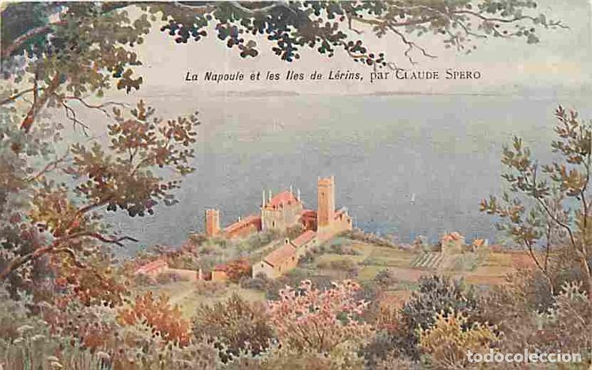 Postais: France - 06 - La Napoule - Les iles de L&eacute;rins - Peinture de Claude Spero - Carte Publicitaire Macaro