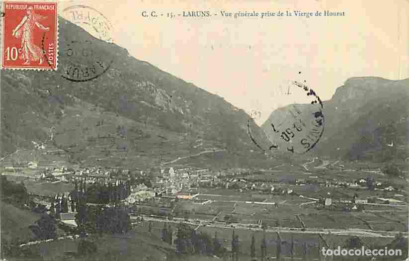 Postcards: France - 64 - Laruns - Vue G&eacute;n&eacute;rale prise de la Vierge de Hourat - Oblit&eacute;ration ronde de 1911 - CPA