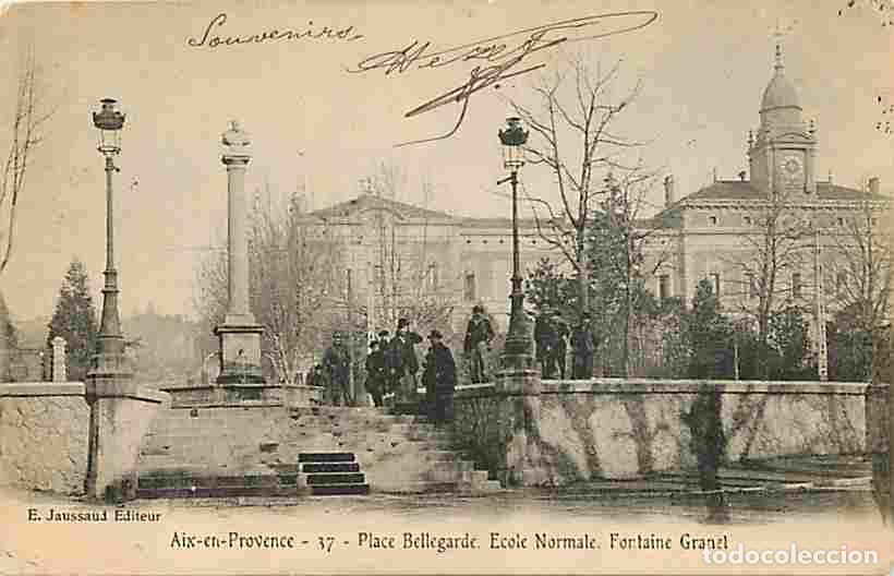 Postales: France - 13 - Aix en Provence - Place Bellegarde - Ecole Normale - Fontaine Granel - Anim&eacute;e - Oblit&eacute;