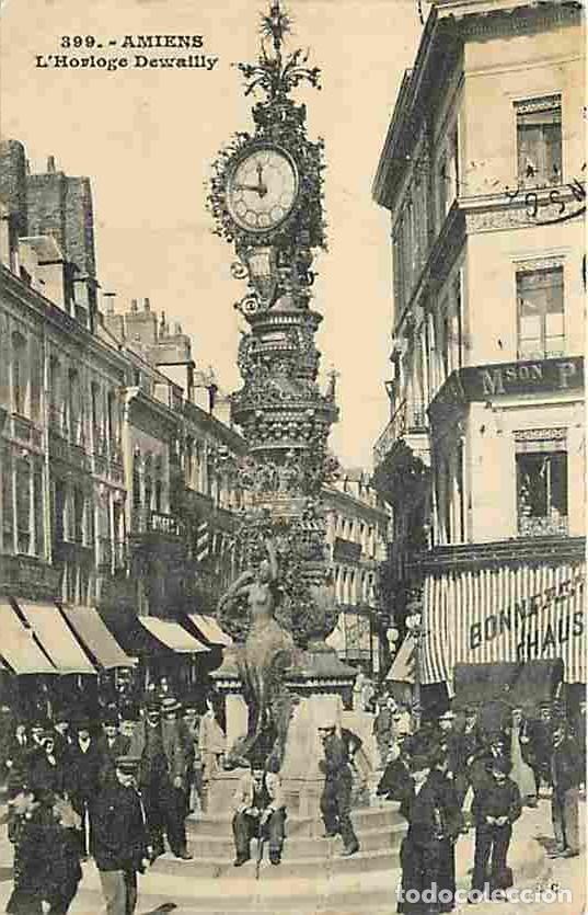Postales: France - 80 - Amiens - L'Horloge Dewailly - Anim&eacute;e - Voyag&eacute;e en 1920 - Commerces - CPA - Voir Scans
