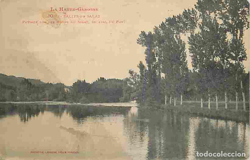 Postales: France - 31 - Salies du Salat - Paysage sur les bords du Salat en aval du pont - Oblit&eacute;ration ronde