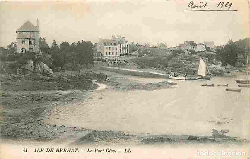 Postkarten: France - 22 - Ile de Br&eacute;hat - Le Port Clos - Voyag&eacute;e en 1929 - CPA - Voir Scans Recto-Verso