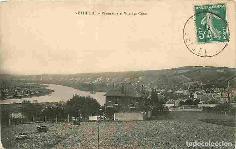 Postkarten: France - 95 - Vetheuil - Panorama et vue des Cotes - Oblit&eacute;ration ronde - CPA - Voir Scans Recto-Ver