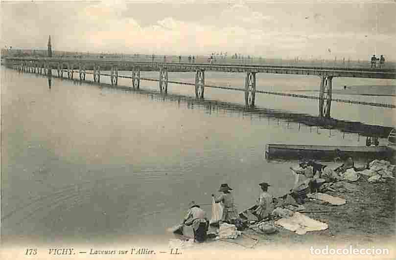 Postkarten: France - 03 - Vichy - Laveuses sur l'Allier - Anim&eacute;e - Oblit&eacute;ration ronde de 1909 - Correspondance -