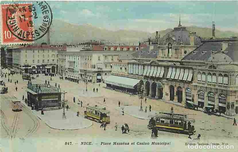 Postales: France - 06 - Nice - Place Mass&eacute;na et Casino Municipal - Anim&eacute;e - Tramway - Commerces - Oblit&eacute;ration