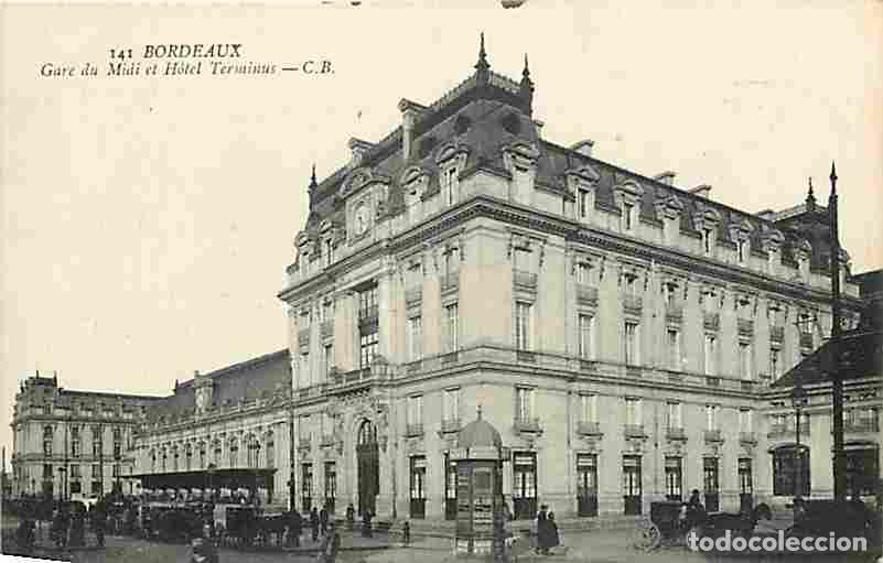 Postales: France - 33 - Bordeaux - Gare du Midi et Hotel Terminus - Anim&eacute;e - Attelage de Chevaux - CPA - Voir