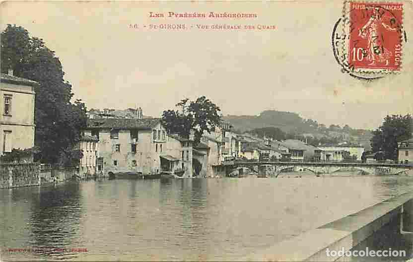 Postkarten: France - 09 - Saint Girons - Vue G&eacute;n&eacute;rale des Quais - Oblit&eacute;ration ronde de 1908 - CPA - Voir Scans