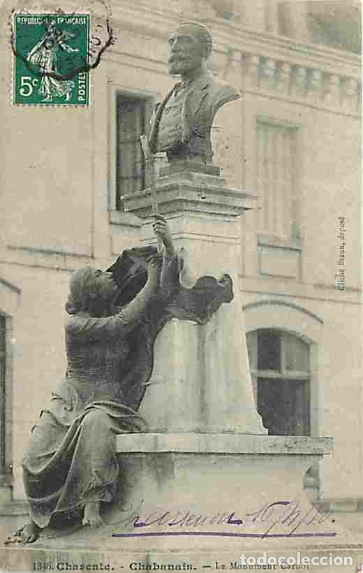 Cartoline: France - 16 - Chabanais - Le Monument Carnot - Oblit&eacute;ration ronde de 1910 - CPA - Voir Scans Recto-V