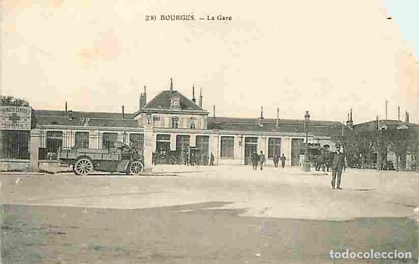 Cartes Postales: France - 18 - Bourges - La Gare - Anim&eacute;e - Etat carte coup&eacute;e - Correspondance - CPA - Voir Scans Rec