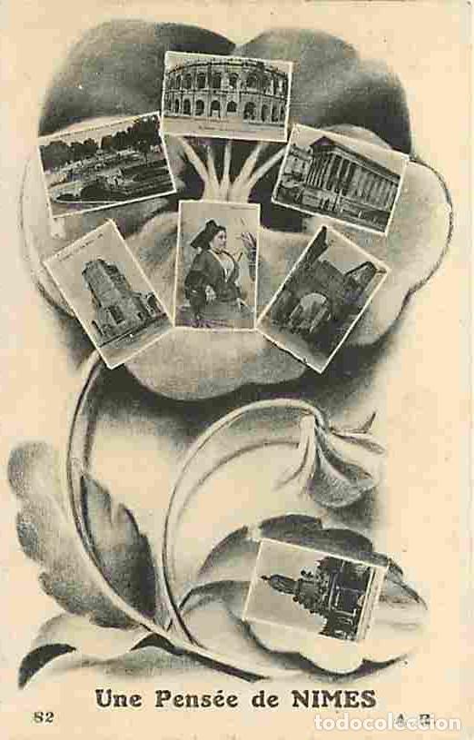 Cartoline: France - 30 - Nimes - Une pens&eacute;e de Nimes - Multivues - Voyag&eacute;e en 1921 - CPA - Voir Scans Recto-Ver