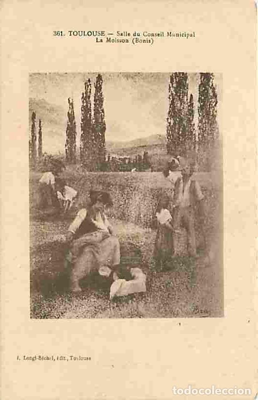 Cartoline: France - 31 - Toulouse - Salle du Conseil Municipal - La Moisson - Peinture de Bonis - Paysans - Art