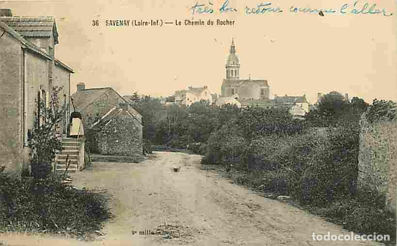 Postais: France - 44 - Savernay - Le Chemin du Rocher - Anim&eacute;e - Oblit&eacute;ration ronde de 1921 - CPA - Voir Scan