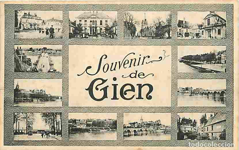 Postales: France - 45 - Gien - Souvenir de Gien - Multivues - Oblit&eacute;ration ronde de 1906 - CPA - Voir Scans Re