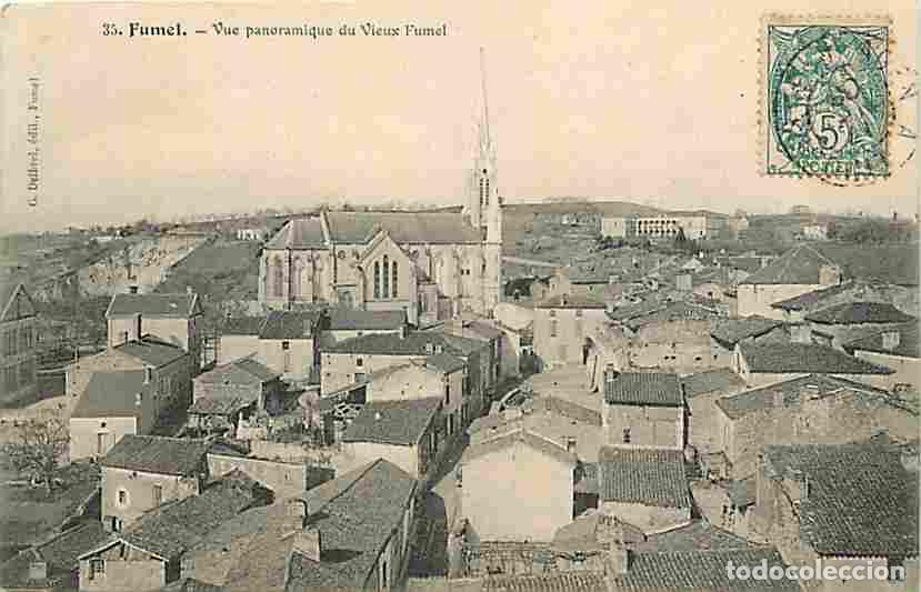 Postales: France - 47 - Fumel - Vue panoramique du Vieux Fumel - Oblit&eacute;ration ronde de 1906 - CPA - Voir Scans
