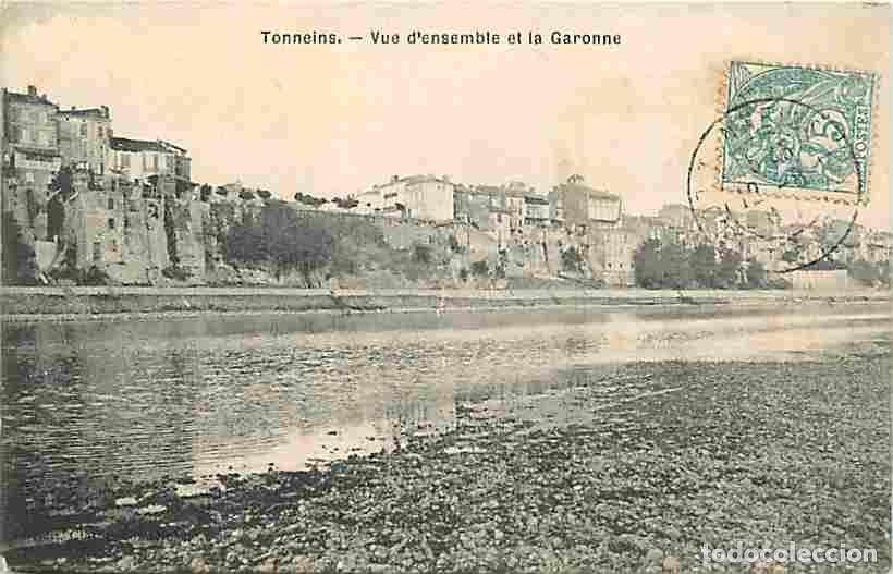 Postales: France - 47 - Tonneins - Vue d'ensemble et la Garonne - Etat carte qui se d&eacute;colle - CPA - Voir Scans