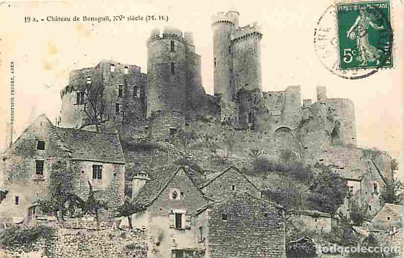 Postales: France - 47 - Bonaguil - Le Ch&acirc;teau de Bonaguil - Oblit&eacute;ration ronde de 1908 - CPA - Voir Scans Rect