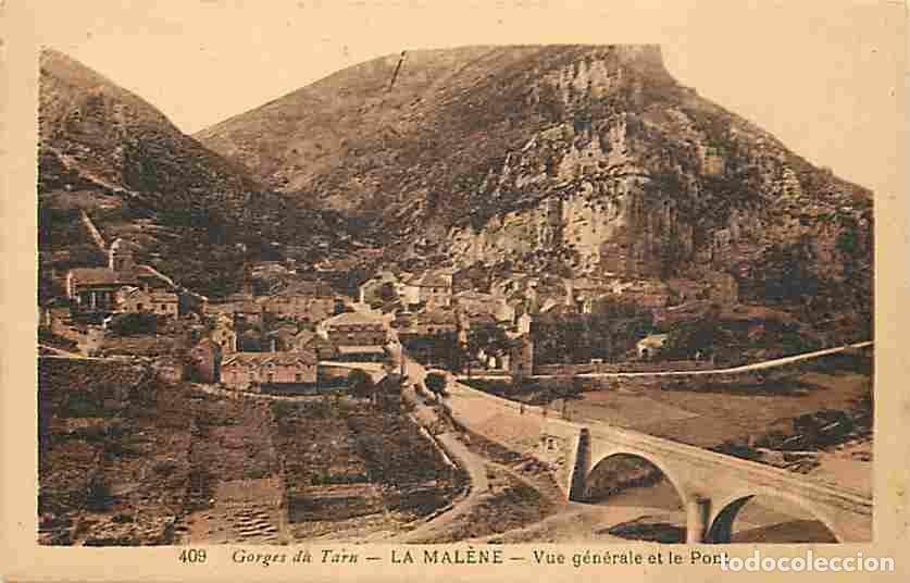 Cartoline: France - 48 - La Mal&egrave;ne - Vue G&eacute;n&eacute;rale - Le Pont - Oblit&eacute;ration ronde de 1935 - CPA - Voir Scans Rec
