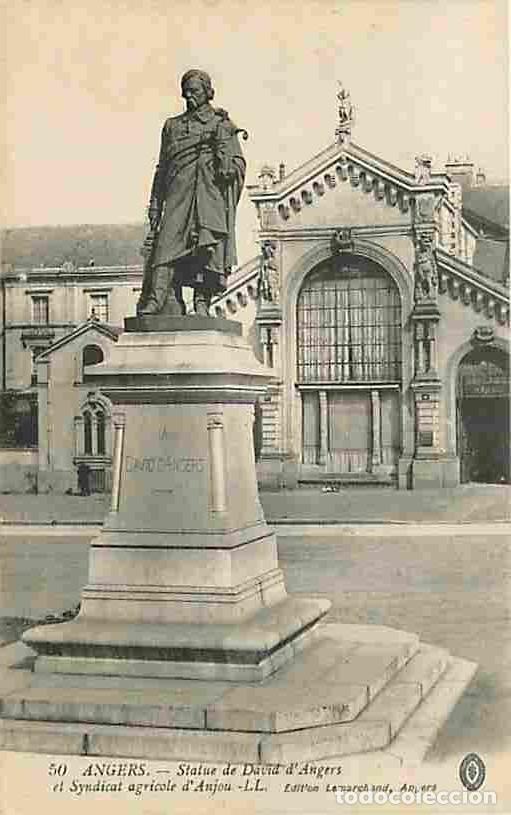 Cartoline: France - 49 - Angers - Statue de David d'Angers et syndicat agricole d'Anjou - Carte Neuve - CPA - V
