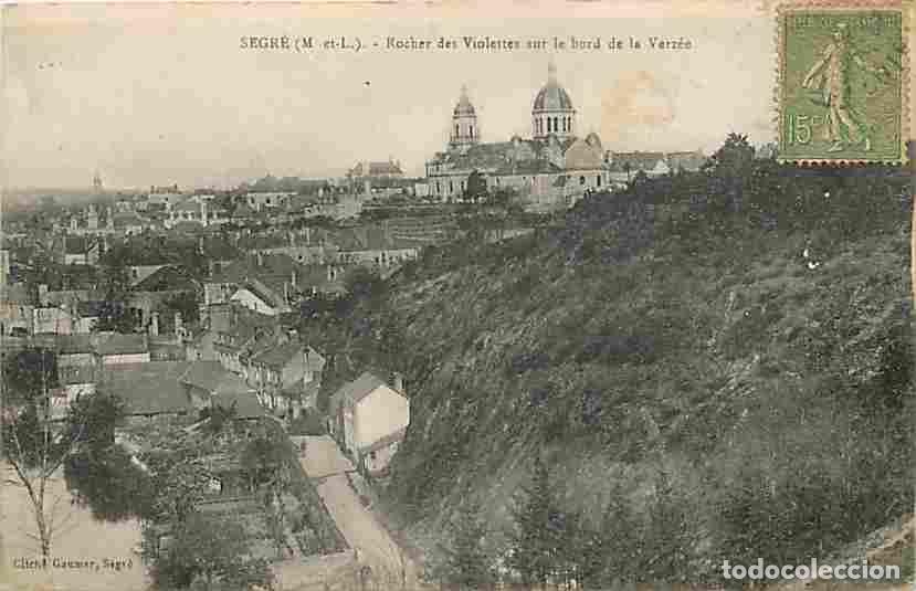 Cartoline: France - 49 - Segr&eacute; - Rocher des Violettes sur le bord de la Verz&eacute;e - CPA - Voir Scans Recto-Verso