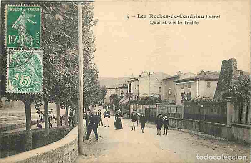 Cartes Postales: France - 38 - Les Roches de Condrieu - Quai et vieille Traille - Anim&eacute;e - Oblit&eacute;ration ronde de 1923