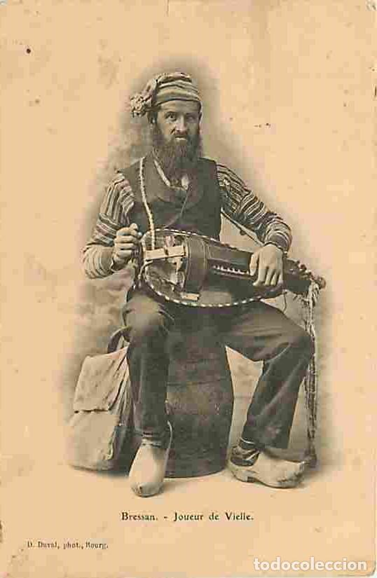 Postkarten: France - 01 - Ain - Bressan - Joueur de Vielle - Anim&eacute;e - Folklore - Oblit&eacute;ration ronde de 1908 - Et