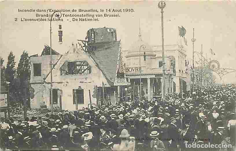 Cartes Postales: Belgique - Bruxelles - Incendie dans l'Exposition de Bruxelles le 14 Aout 1910 - Anim&eacute;e - CPA - Voir