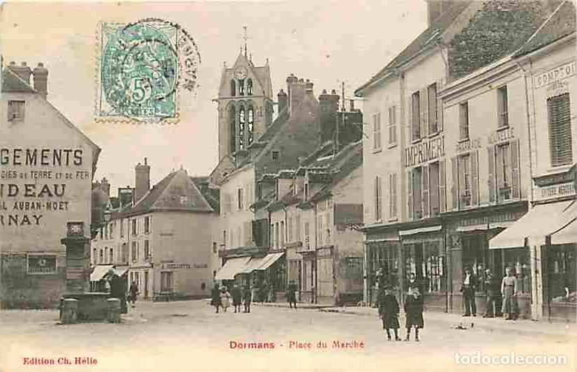 Postales: France - 51 - Dormans - Place du March&eacute; - Anim&eacute;e - Oblit&eacute;ration ronde de 1905 - CPA - Voir Scans Rec