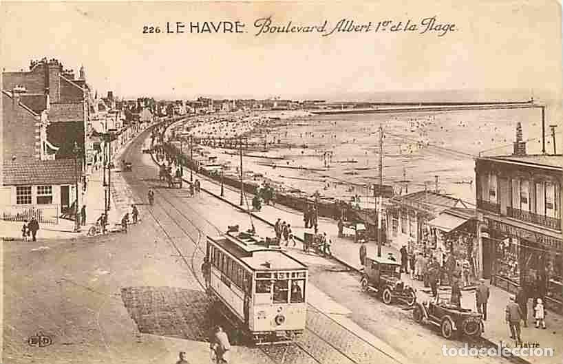 Postais: France - 76 - Le Havre - Boulevard Albert 1er et la Plage - Anim&eacute;e - Tramway - Automobiles - CPA - V