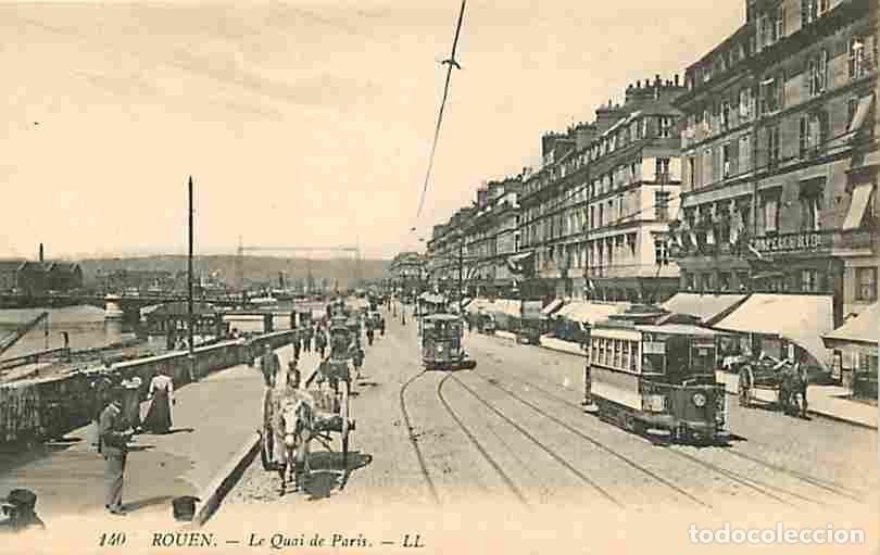 Postais: France - 76 - Rouen - Le Quai de Paris - Anim&eacute;e - Tramway - Attelage de Chevaux - Carte Neuve - CPA