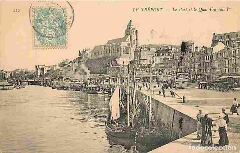 Cartes Postales: France - 76 - Le Tr&eacute;port - Le Port et le Quai Fran&ccedil;ois 1er - Anim&eacute;e - Bateaux - Oblit&eacute;ration ronde d