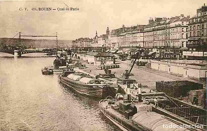 Cartes Postales: France - 76 - Rouen - Quai de Paris - Bateaux - Correspondance - CPA - Voir Scans Recto-Verso