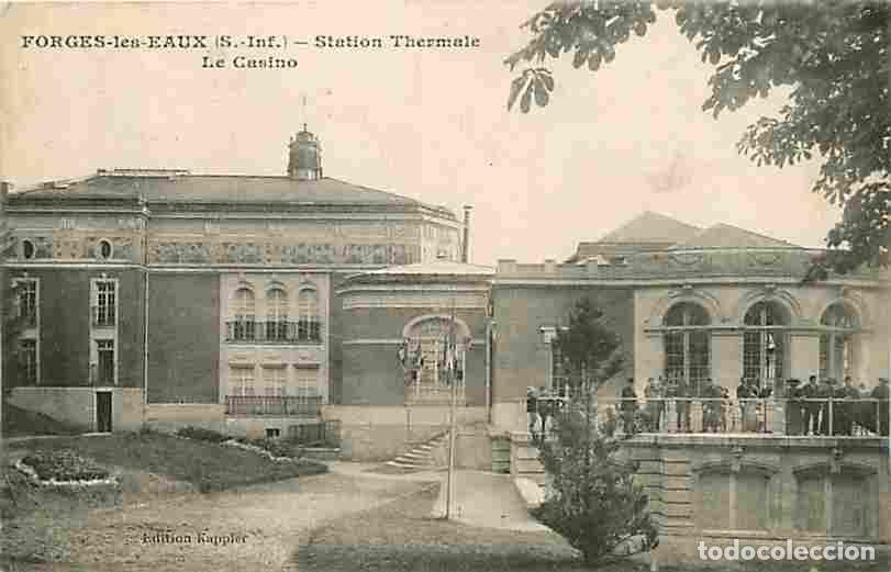 Cartoline: France - 76 - Forges les Eaux - Le Casino et la Plage - Anim&eacute;e - Voyag&eacute;e en 1916 - CPA - Voir Scans