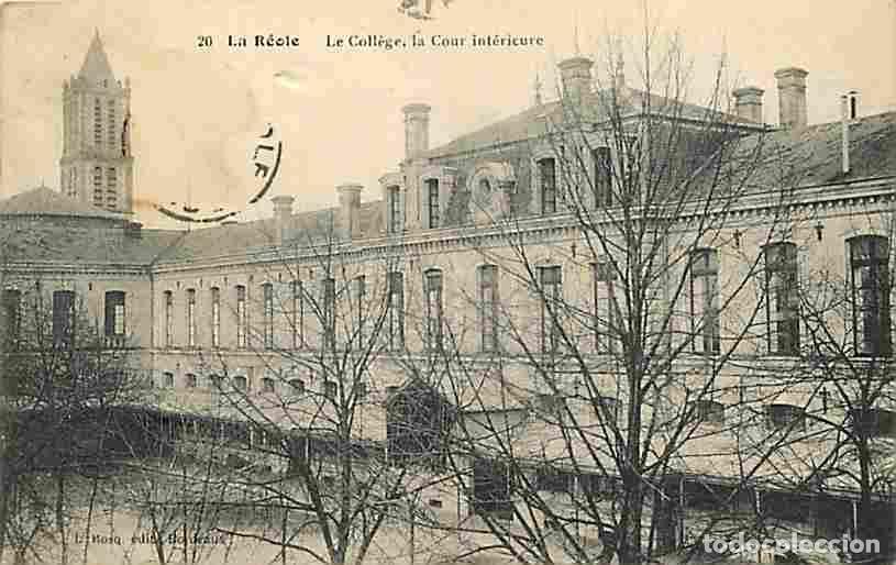 Cartoline: France - 33 - La R&eacute;ole - Le Coll&egrave;ge - La Cour int&eacute;rieure - Etat coups visible - Oblit&eacute;ration ronde d