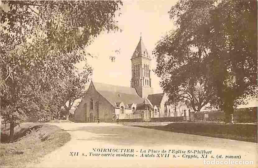Postales: France - 85 - Ile de Noirmoutier - La Place de l'Eglise St-Philbert - Anim&eacute;e - Carte Neuve - CPA - V