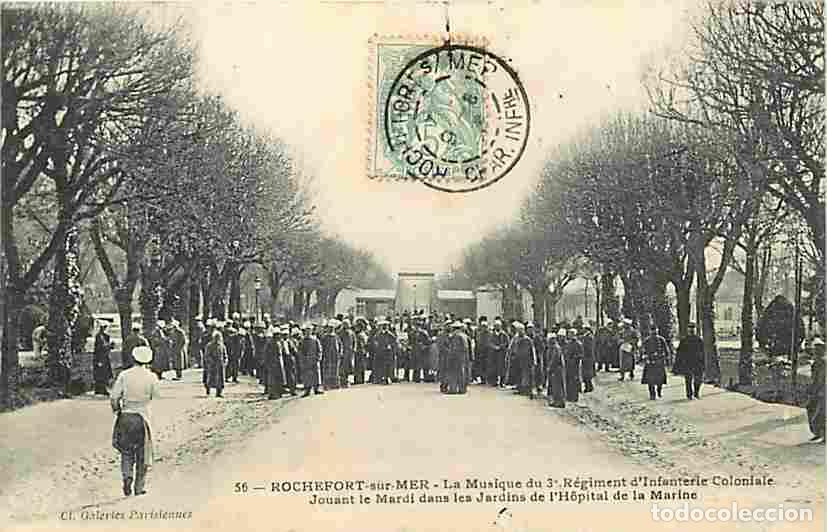 Postais: France - 17 - Rochefort sur Mer - La Musique du 3e R&eacute;giment d'Infanterie-Coloniale Jouant le Mardi d