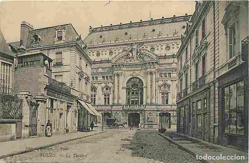 Postais: France - 37 - Tours - Le Th&eacute;&acirc;tre Municipal - Anim&eacute;e - Oblit&eacute;ration ronde de 1918 - CPA - Voir Scans