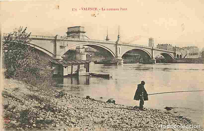 Postkarten: France - 26 - Valence - Le nouveau pont - Anim&eacute;e - Oblit&eacute;ration ronde de 1915 - CPA - Voir Scans Rec