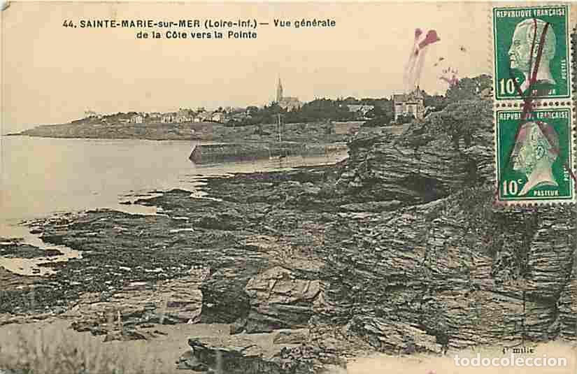 Postales: France - 44 - Sainte Marie sur Mer - Vue G&eacute;n&eacute;rale de la C&ocirc;te vers la Pointe - Voyag&eacute;e en 1925 - CPA