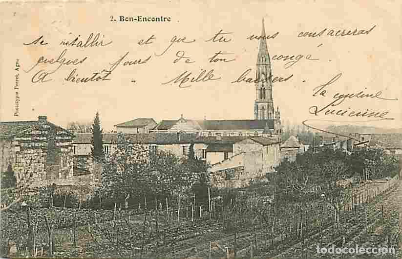 Postcards: France - 47 - Bon-Encontre - Vue G&eacute;n&eacute;rale - Oblit&eacute;ration ronde de 1906 - Etat l&eacute;ger coups visibloe -