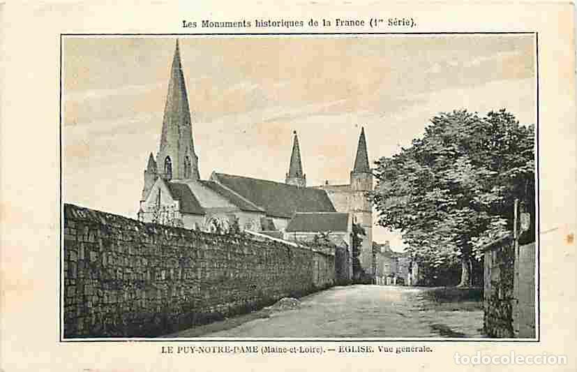 Postcards: France - 49 - Le Puy Notre Dame - L'Eglise - Vue G&eacute;n&eacute;rale - Etat carte arrach&eacute;e sur 6 mm - CPA - Voi